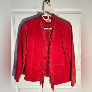 Y2K Chicos bobo leather suede fringe jacket